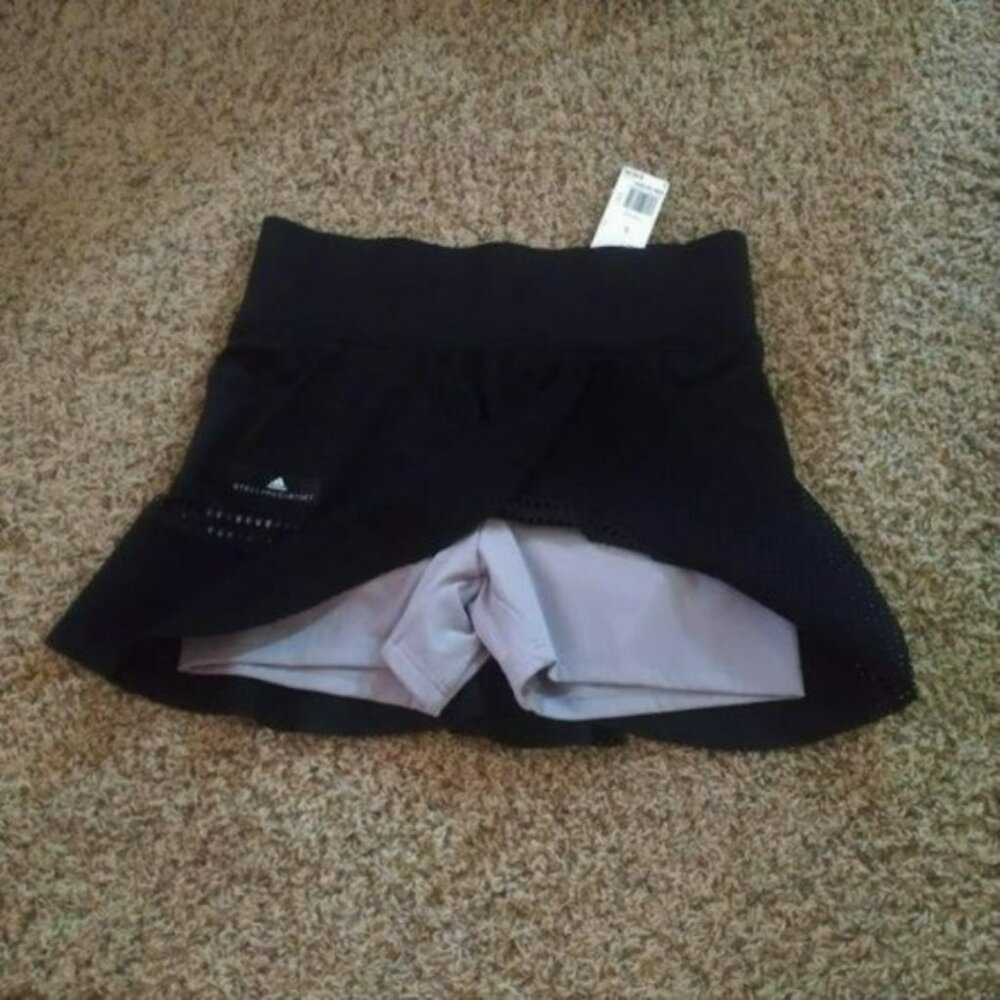 NWT Adidas Stella McCartney Tennis Skirt Skort Black w/ shorts M Medium - Picture 4 of 8